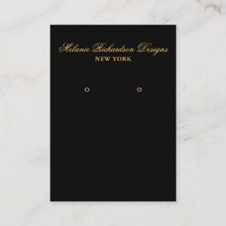Black and Gold Script Earring Display Card