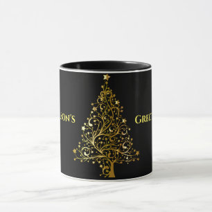 Black and Gold Season's Greetings Mug