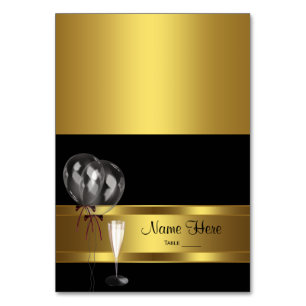 Black and Gold Seating Card