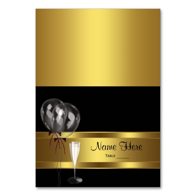 Black and Gold Seating Card (Front)