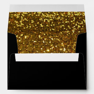 Black and Gold Sequins Envelopes 5x7