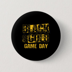Black And Gold Shirt Game Day High School Football 2 Inch Round Button