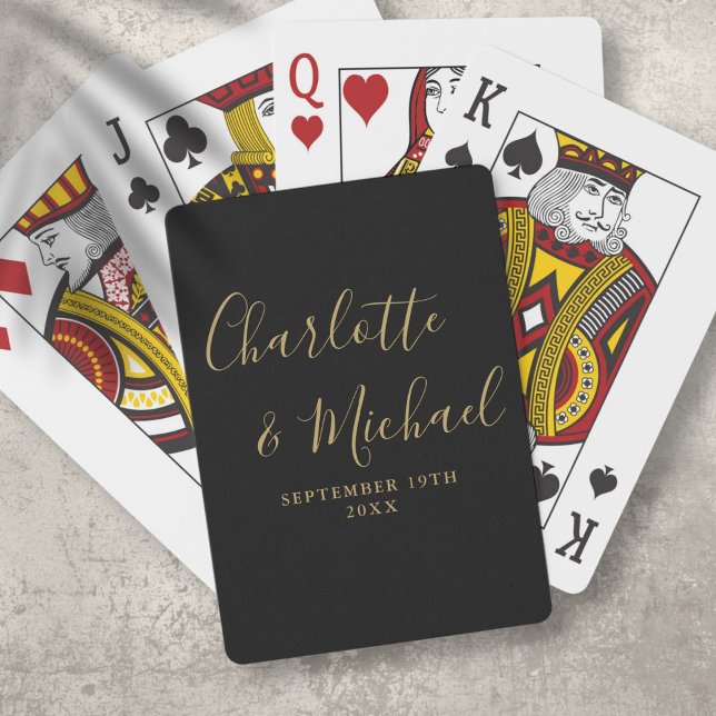 Black And Gold Signature Script Playing Cards (Black And Gold Signature Script Playing Cards)
