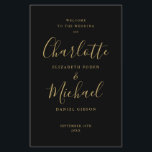Black And Gold Signature Script Wedding Program<br><div class="desc">Black and gold signature script wedding program featuring chic modern typography,  this stylish wedding program can be personalized with your special wedding day information. Designed by Thisisnotme©</div>