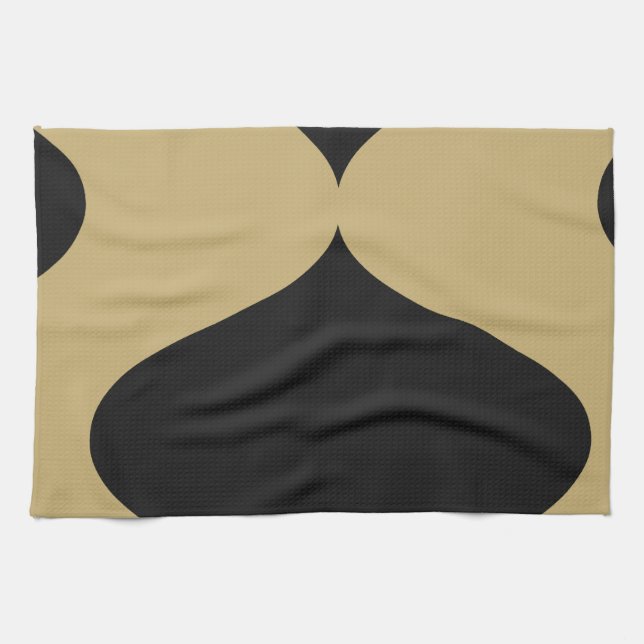 Black and Gold Smooch Kitchen Towel (Horizontal)