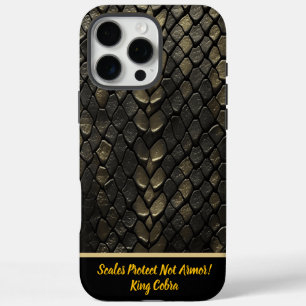 Black And Gold SnakePatterns iPhone 16 Pro Max Case