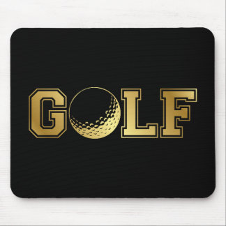 Black and Gold Sophisticated Golf Mouse Pad