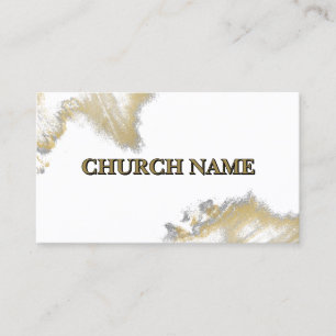 BLACK and Gold Sparkles Church Business Card