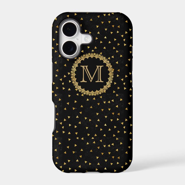 Black and Gold Sparkles Monogram (Back)