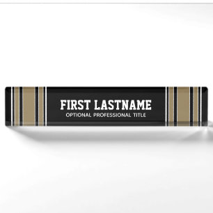 Black and Gold Sports Jersey Name - Can EDIT Colou Nameplate
