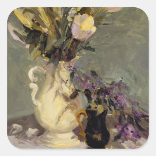 Black and Gold Square Sticker