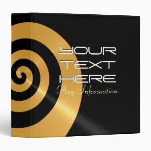 Black and gold stainless steel metal swirl binder