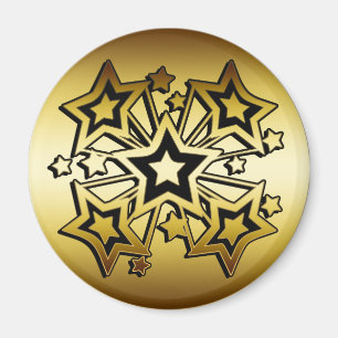 BLACK AND GOLD STARS MAGNET