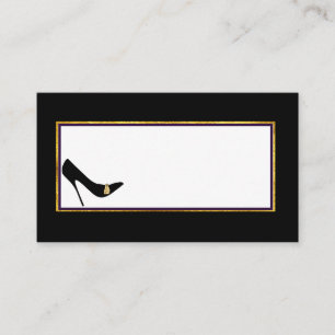 Black and Gold Stiletto Wedding Place Card