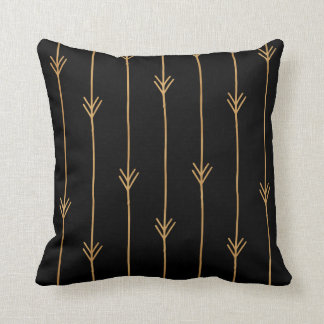 Black and Gold Stripe Decorative Throw Pillow