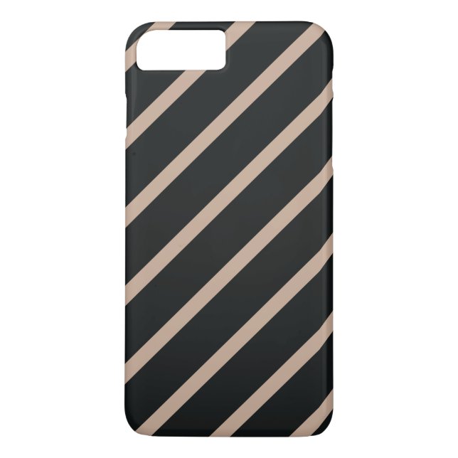 BLACK and gold stripe pattern iphone 7 plus case (Back)