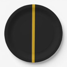 Black and Gold Stripe Plate
