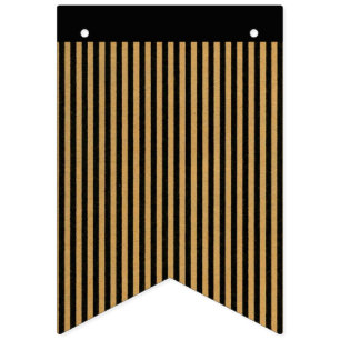 Black and Gold Stripes Bunting Flags