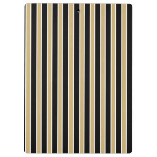 Black and Gold Stripes - School Colours Clipboard