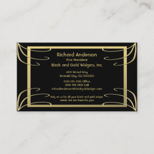 Black and Gold Swirl Business Card