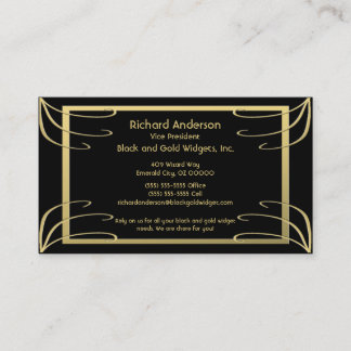 Black and Gold Swirl Business Card