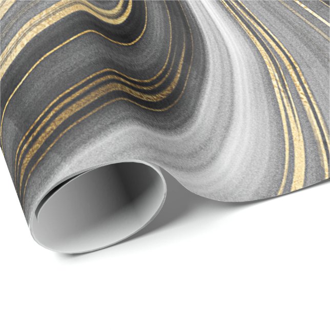 Black and gold swirl wrapping paper (Roll Corner)