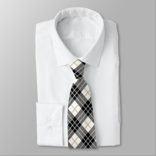 Black and Gold Tartan Plaid Neck Tie