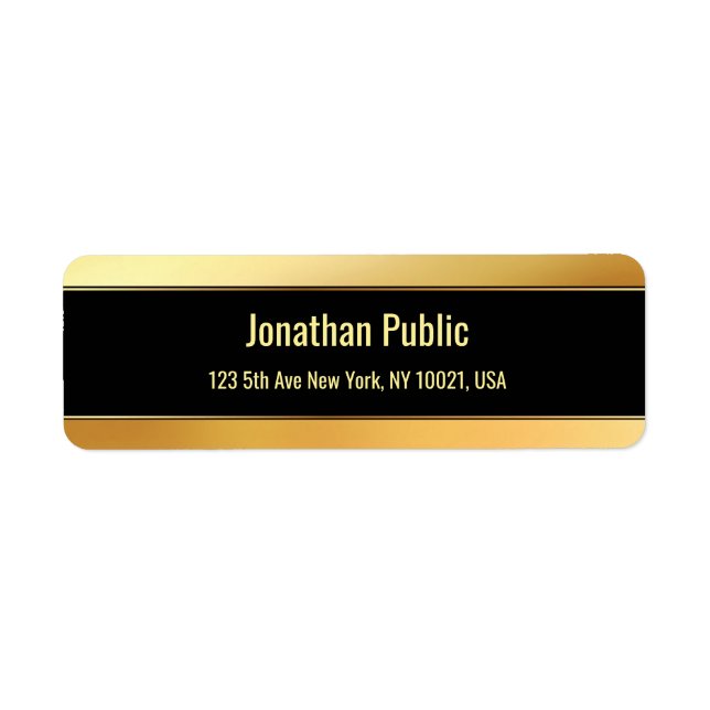 Black And Gold Template Elegant Modern Return (Front)