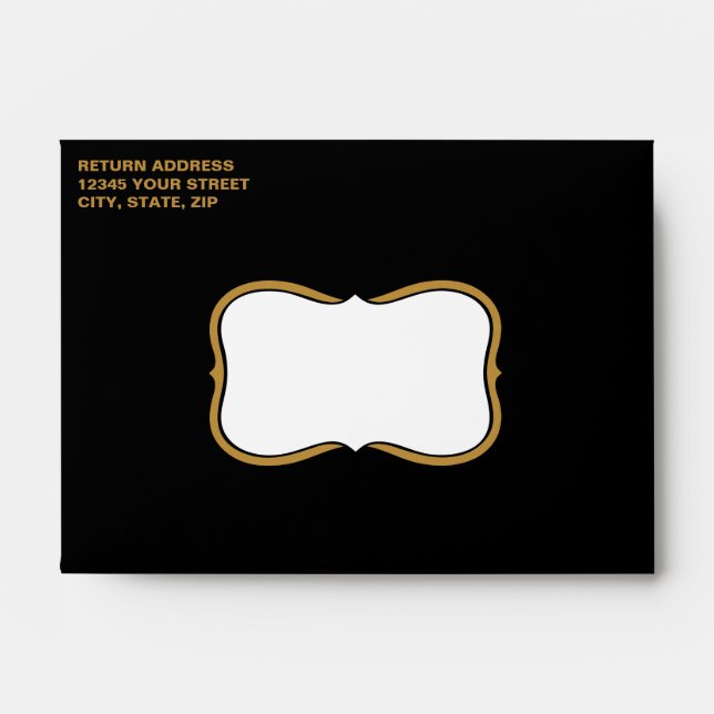 Black and Gold Thank You Envelopes (Front)