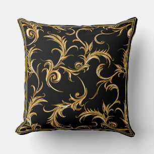 Black and Gold Throw Pillow
