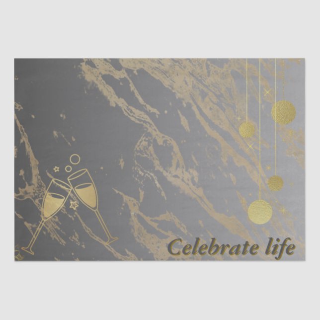 black and gold tissue paper (Front)