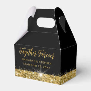 Black and Gold Together Forever Elegant Favor Box