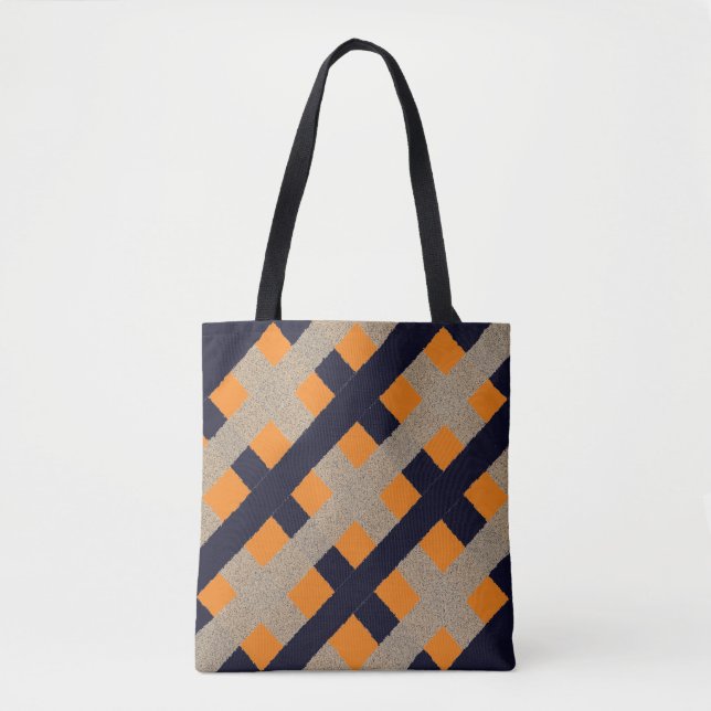 Black and Gold Torn Paper Strip Tote Bag (Front)