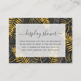 Black and Gold Tropical Bridal Shower Enclosure Card
