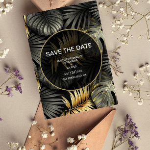 Black and Gold Tropical Destination Wedding Save The Date