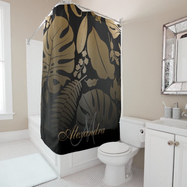 Black and Gold Tropical Leaves (In Situ)