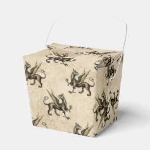 Black and Gold Vintage Dragon Favor Box