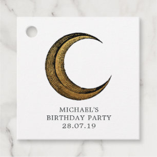 Black and Gold Vintage Wizard Fantasy Favour Tags