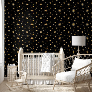 Black and Gold Wallpaper - Star Pattern