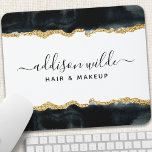 Black And Gold Watercolor Salon Business Mouse Pad<br><div class="desc">Black And Gold Watercolor Business Mouse Pad. Perfect for makeup artists,  hair stylists,  cosmetologists,  and more!</div>