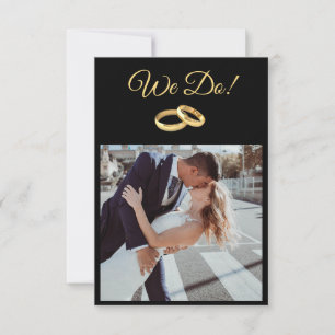 Black and Gold-We Do-Wedding Rings- Invitation