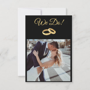 Black and Gold-We Do-Wedding Rings- Invitation