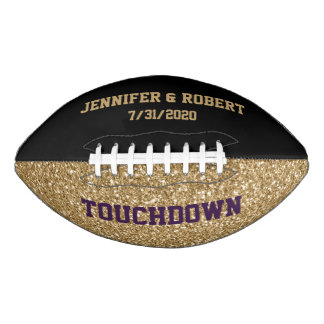 Black and Gold Wedding Custom Football