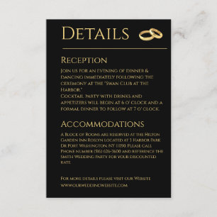 Black and Gold-Wedding- Enclosure Card
