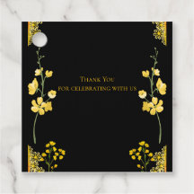 Black and Gold Wedding Favour Tag