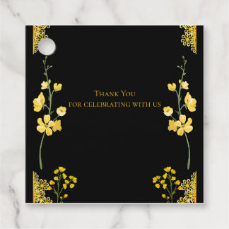 Black and Gold Wedding Favour Tag