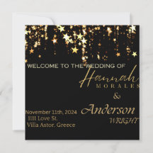Black and Gold Wedding Invitation