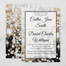 Black and Gold Wedding Invitation