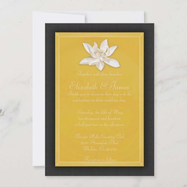 Black And Gold Wedding Invitations (Front)