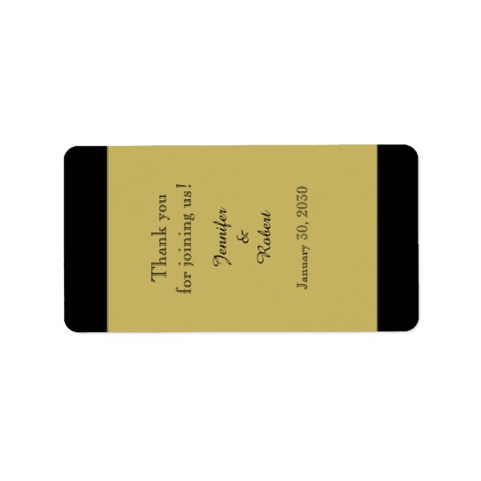 Black and Gold Wedding Lip Balm Label